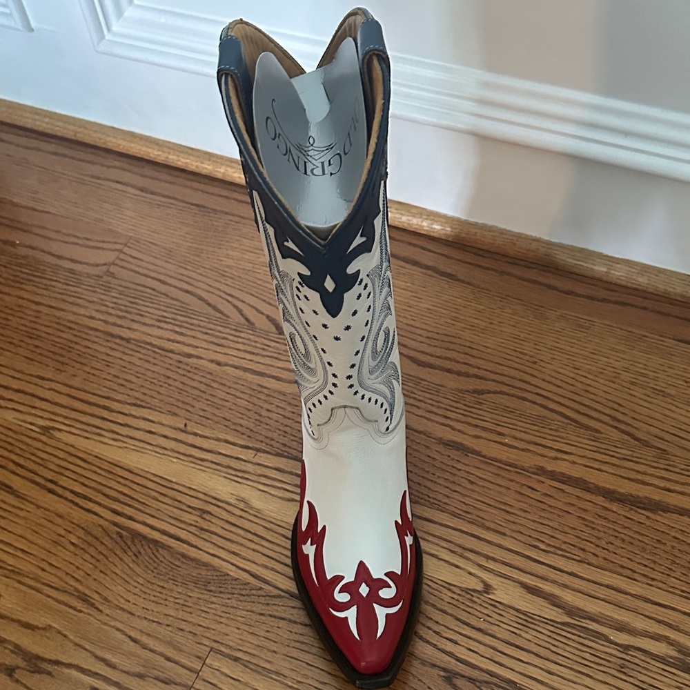 Old Gringo custom made Patriotic Red White Blue Western Cowboy Boot - Picture 2 of 5